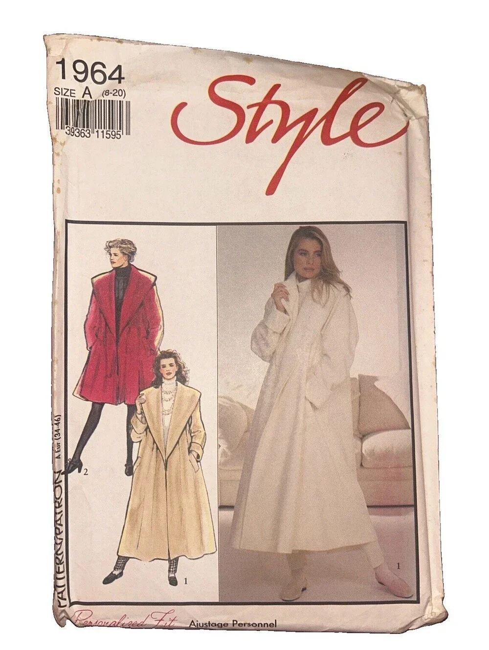 Style 1964 Vintage Swing Coat Sewing Pattern Misses 8-20 Uncut Size A FF